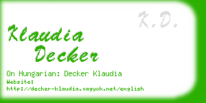 klaudia decker business card